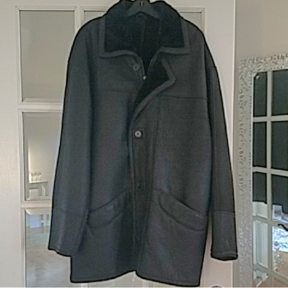 Vinatage Francesco Moresco Sheepskin Shearling Leather Fur Barn Chore Coat